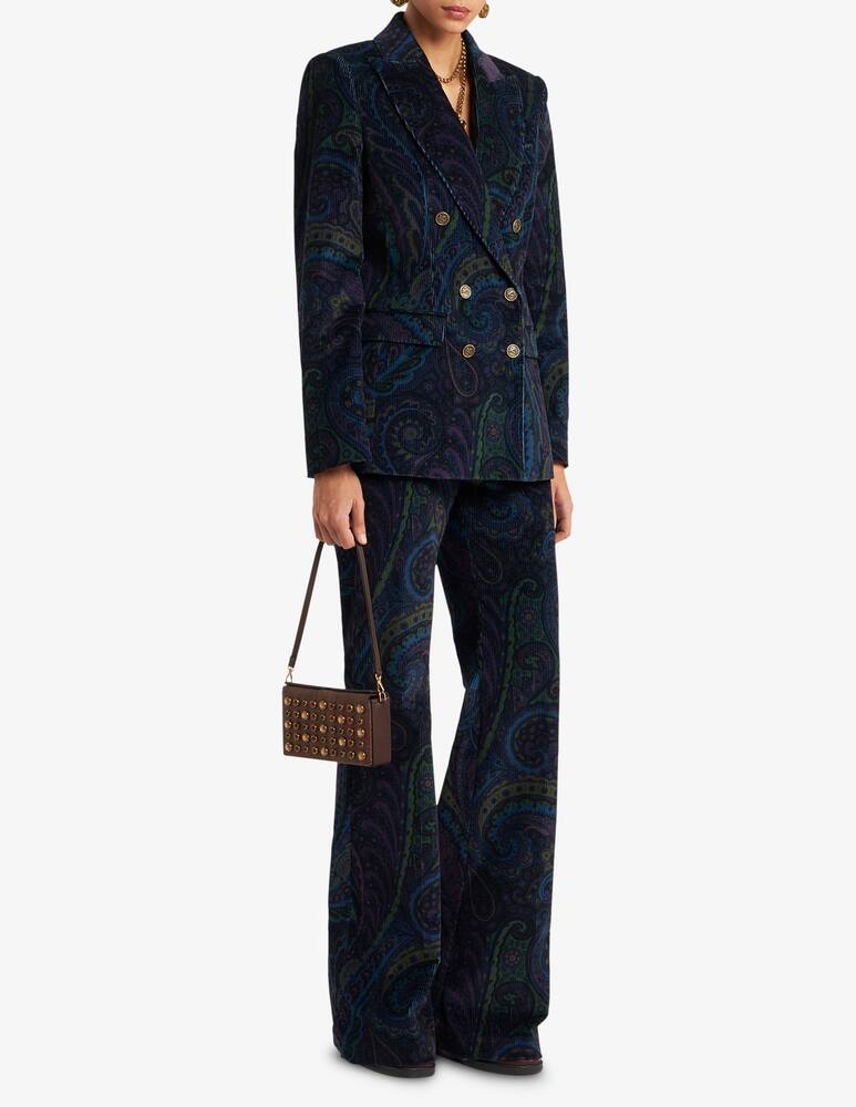 rinascente ETRO Double-Breasted jacket in printed corduroy velvet