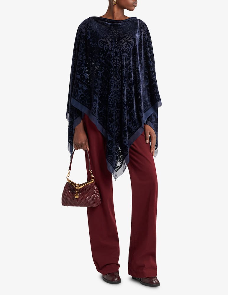 rinascente ETRO Burnout velvet poncho