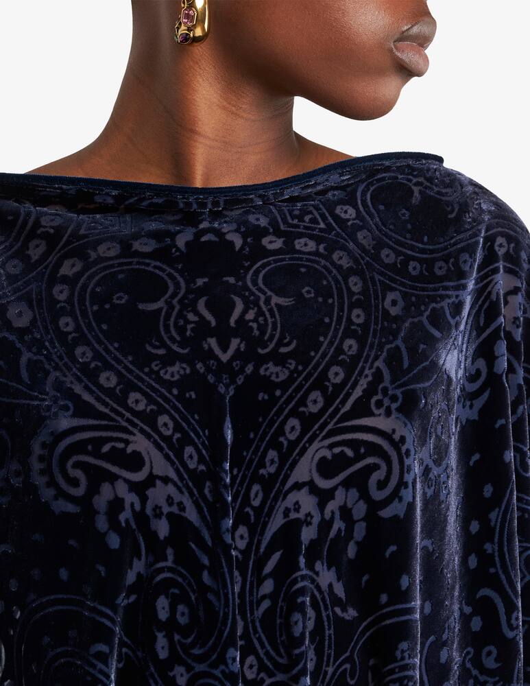 rinascente ETRO Burnout velvet poncho