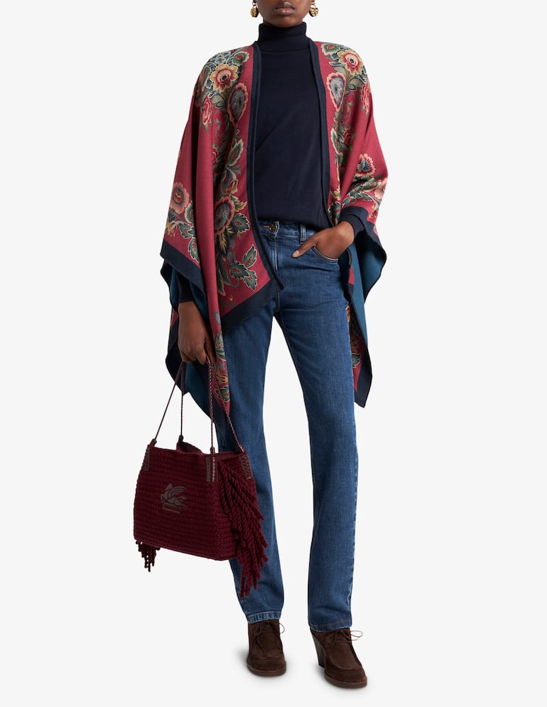 rinascente ETRO Floral wool-blend cape