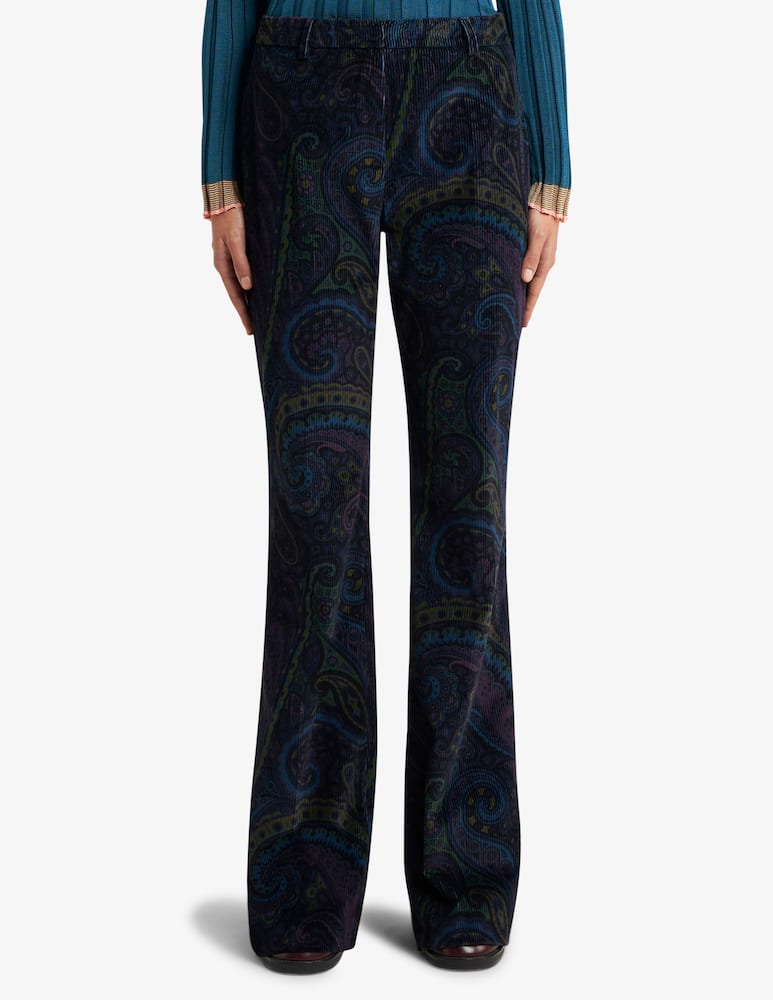 rinascente ETRO Printed corduroy velvet trousers