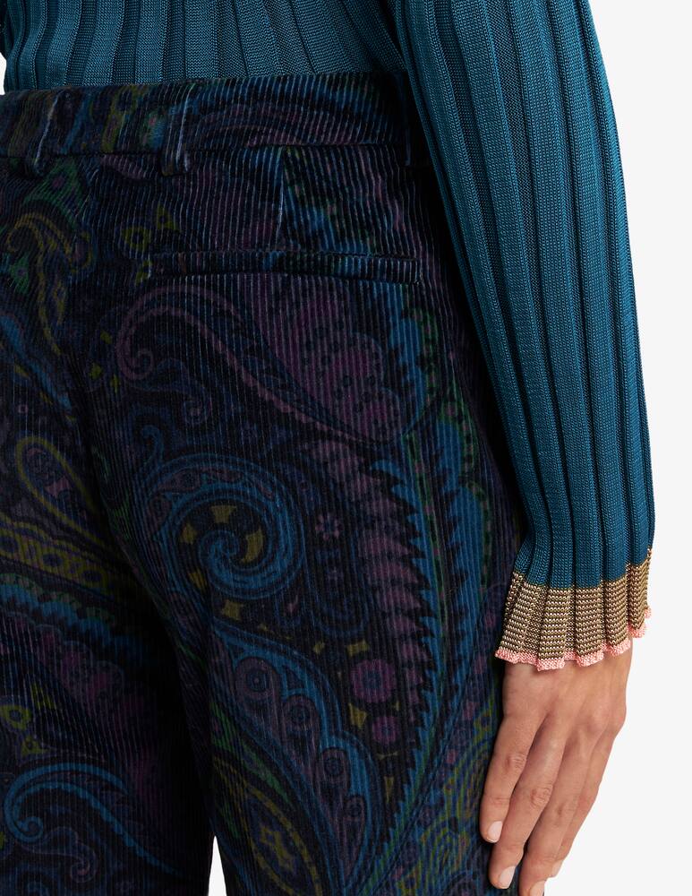 rinascente ETRO Printed corduroy velvet trousers