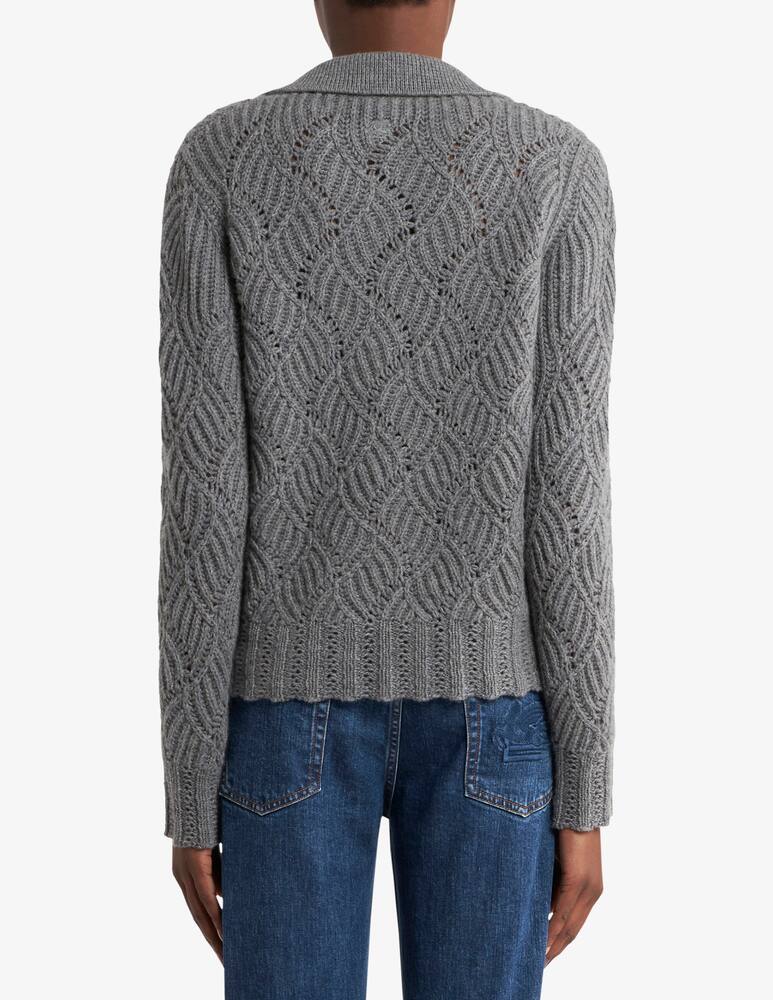 rinascente ETRO Cashmere polo sweater with perforated motif