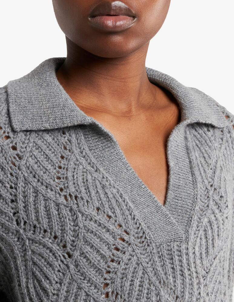 rinascente ETRO Cashmere polo sweater with perforated motif