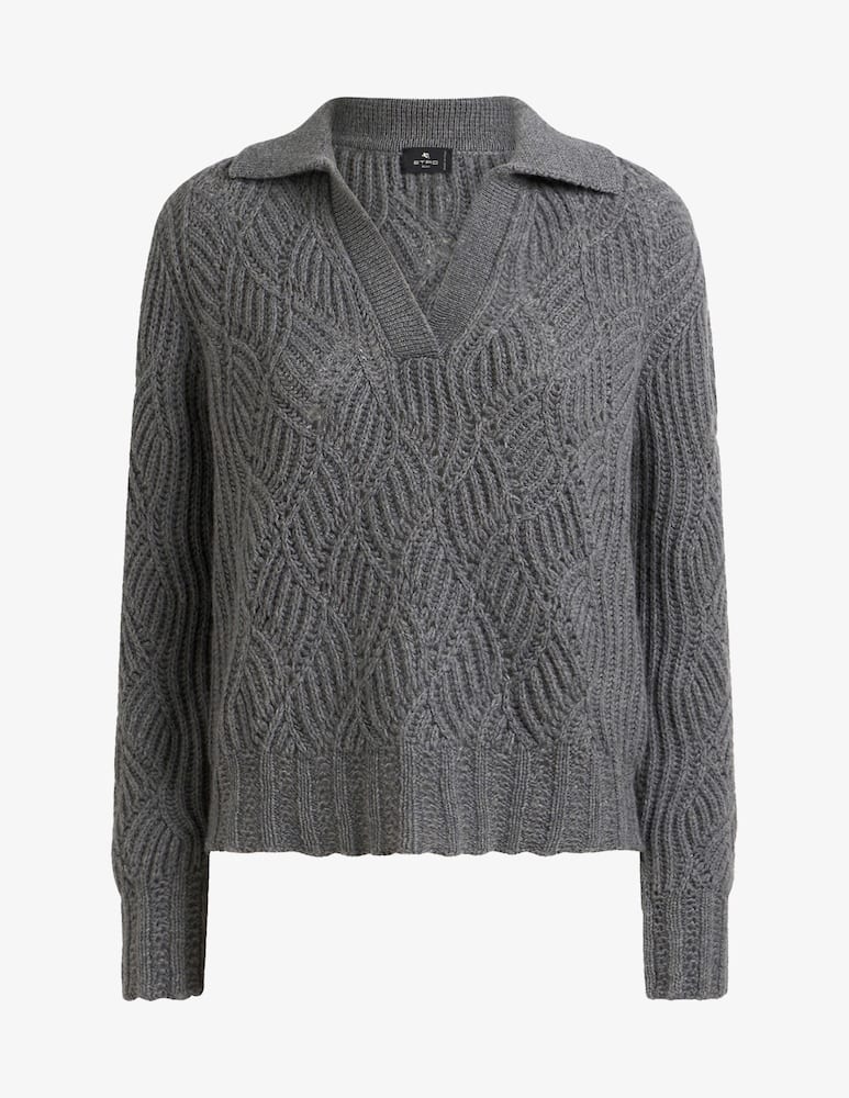 ETRO Maglia polo in cashmere con motivo traforato - immagine 4 ETRO Maglia polo in cashmere con motivo traforato - immagine 4