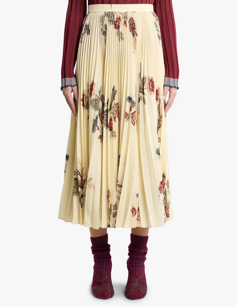 rinascente ETRO Pleated sable skirt with print