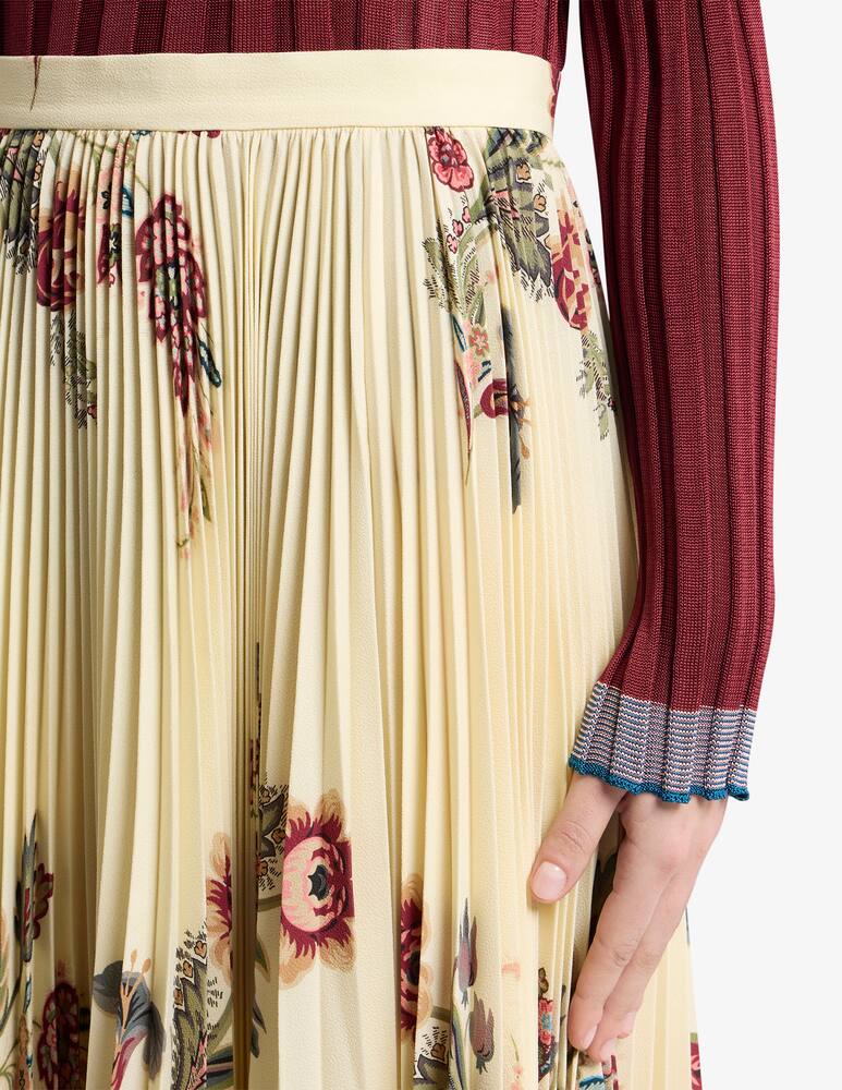 rinascente ETRO Pleated sable skirt with print