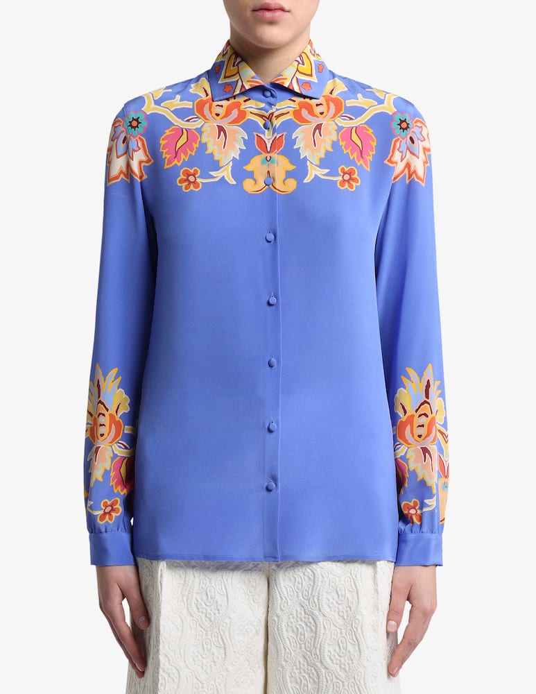 rinascente ETRO Printed crepe de chine shirt