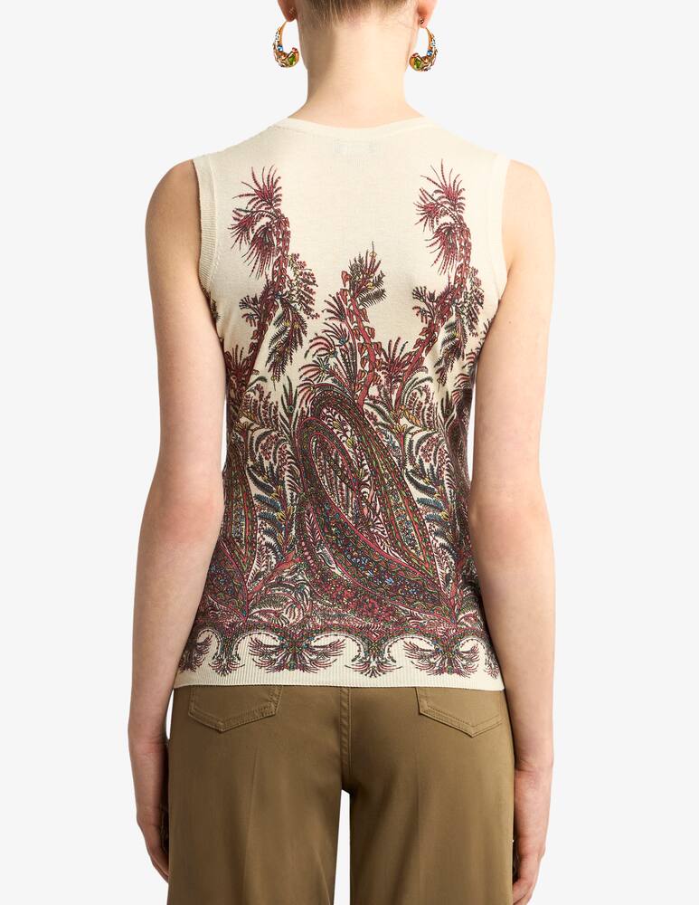 rinascente ETRO Top in seta e cashmere con stampa piazzata