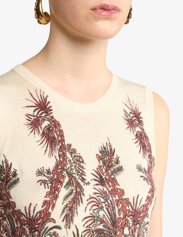 rinascente ETRO Top in seta e cashmere con stampa piazzata