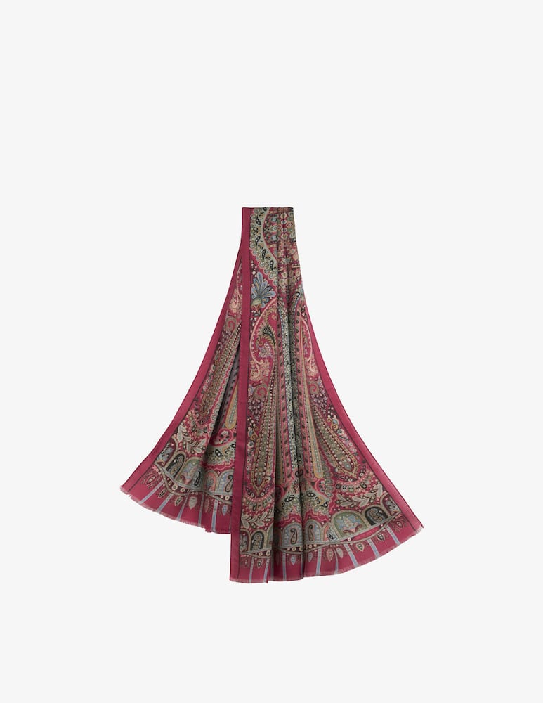ETRO Cashmere and silk scarf with placed print - picture 2 ETRO Cashmere and silk scarf with placed print - picture 2