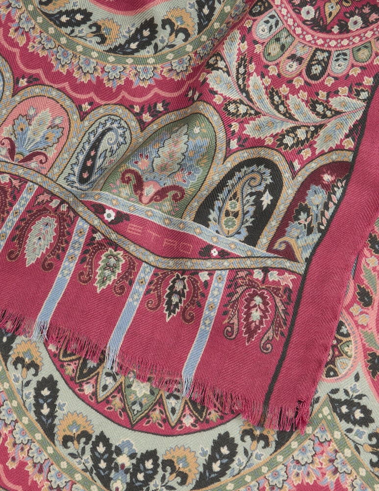 ETRO Cashmere and silk scarf with placed print - picture 3 ETRO Cashmere and silk scarf with placed print - picture 3