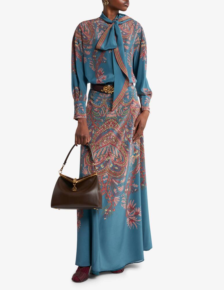 rinascente ETRO Silk maxi skirt with placed print