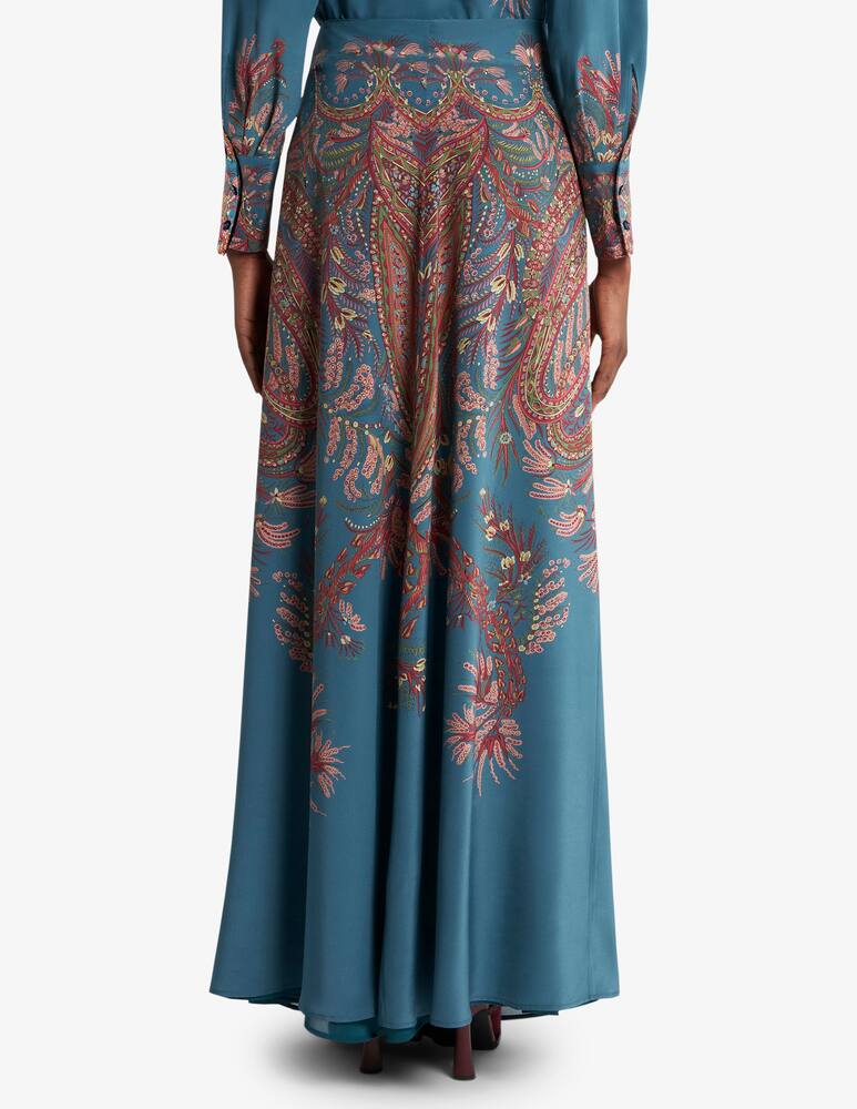 rinascente ETRO Silk maxi skirt with placed print