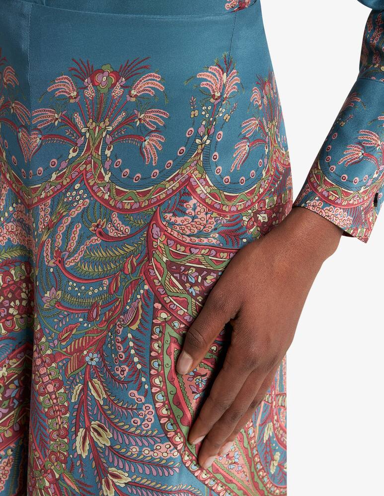 rinascente ETRO Silk maxi skirt with placed print