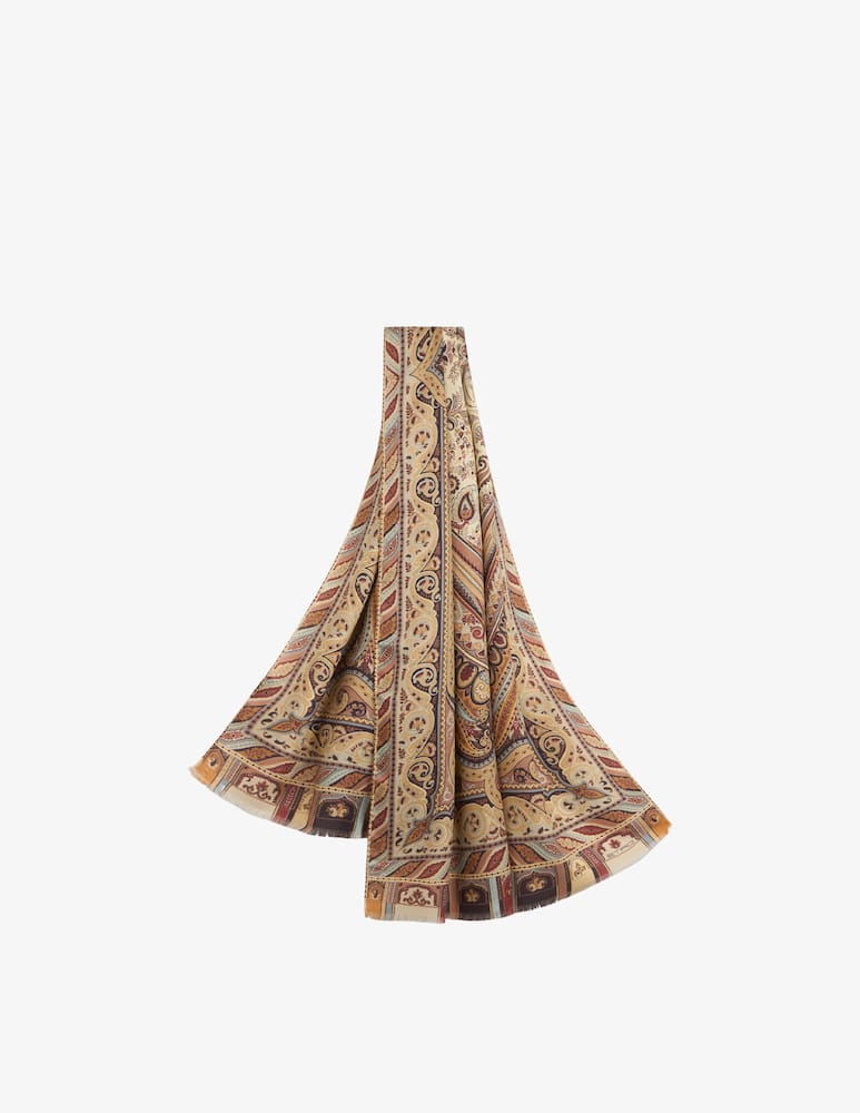 rinascente ETRO Cashmere and silk scarf with placed print