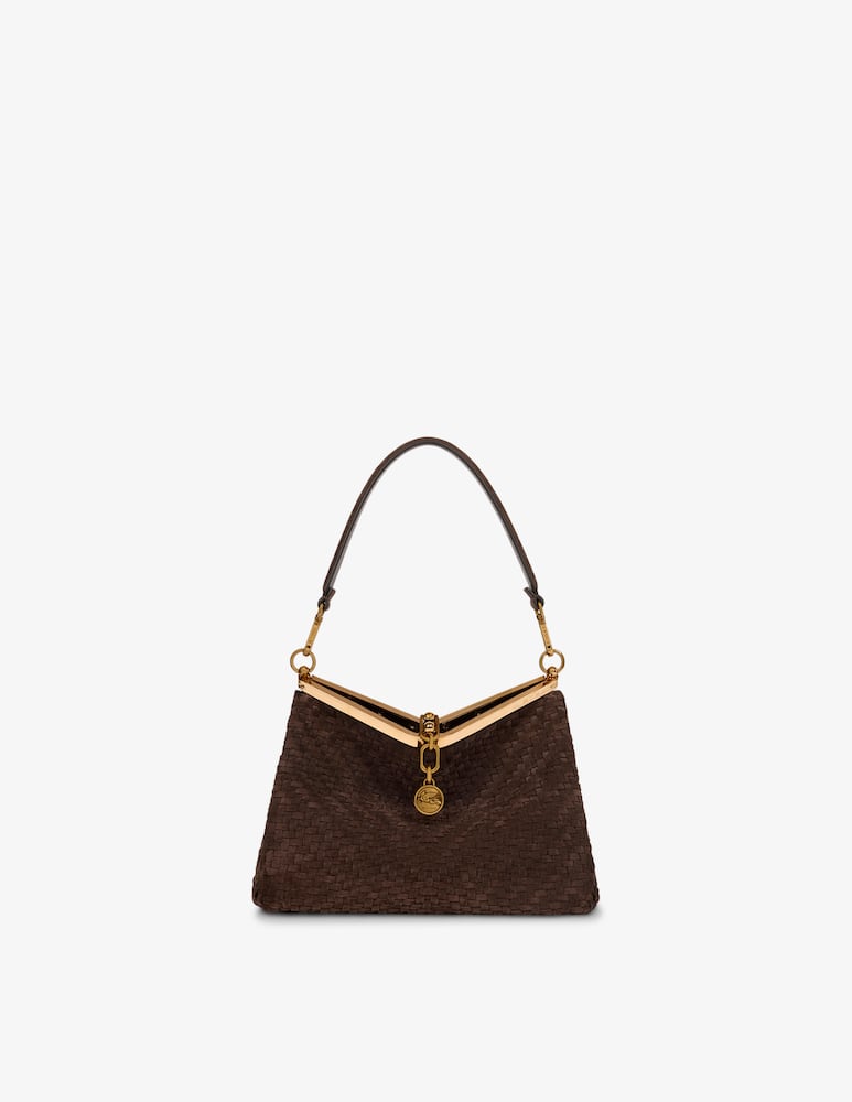 rinascente ETRO Medium woven suede Vela bag