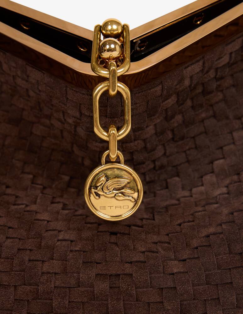 rinascente ETRO Medium woven suede Vela bag