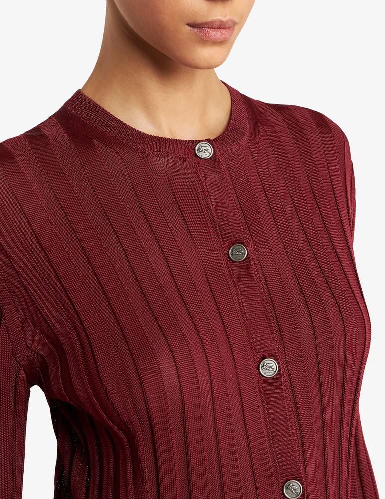 rinascente ETRO Ribbed cardigan with pegaso buttons