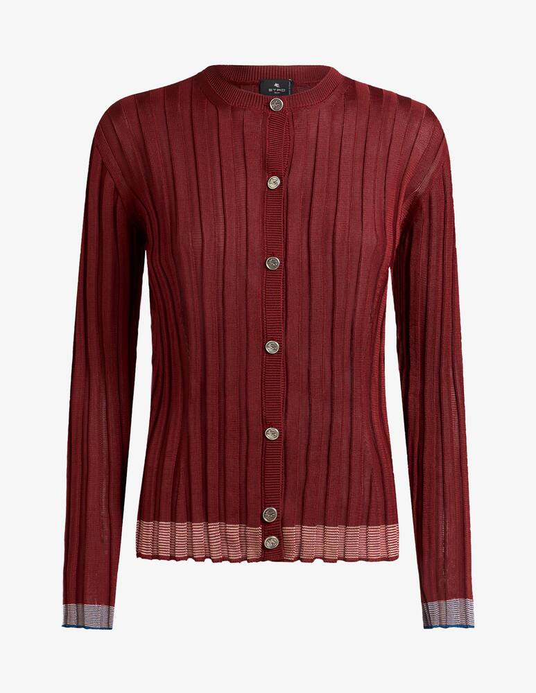 rinascente ETRO Ribbed cardigan with pegaso buttons