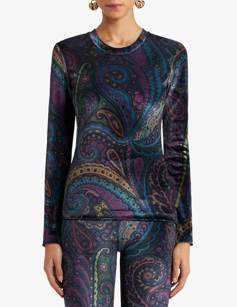 ETRO Top in ciniglia con stampa paisley - immagine 1 ETRO Top in ciniglia con stampa paisley - immagine 1
