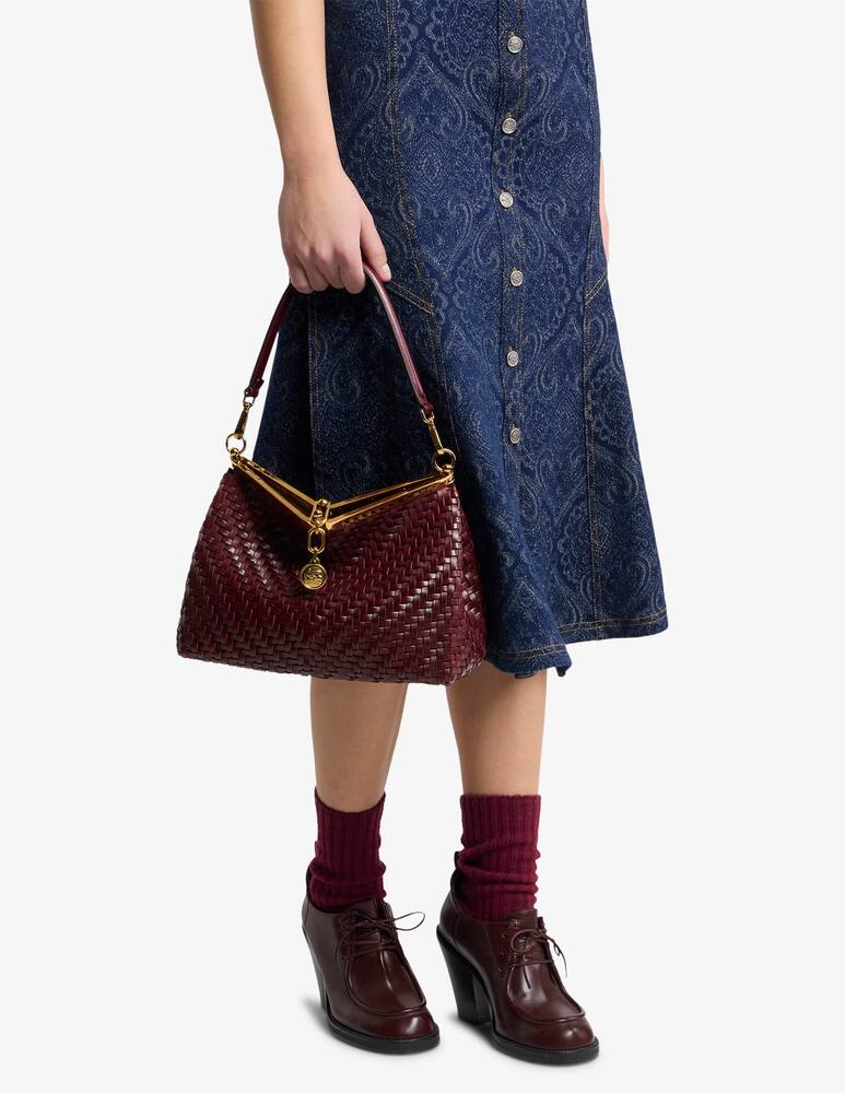 rinascente ETRO Medium woven leather Vela bag