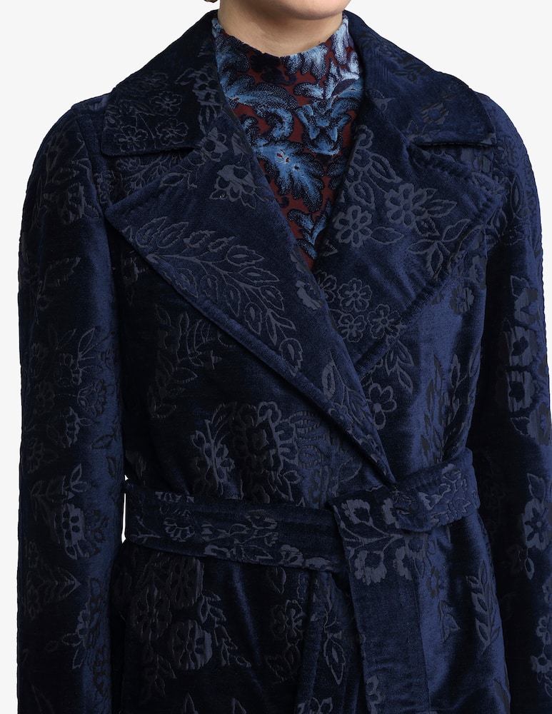 rinascente ETRO Cappotto in ciniglia jacquard con cintura