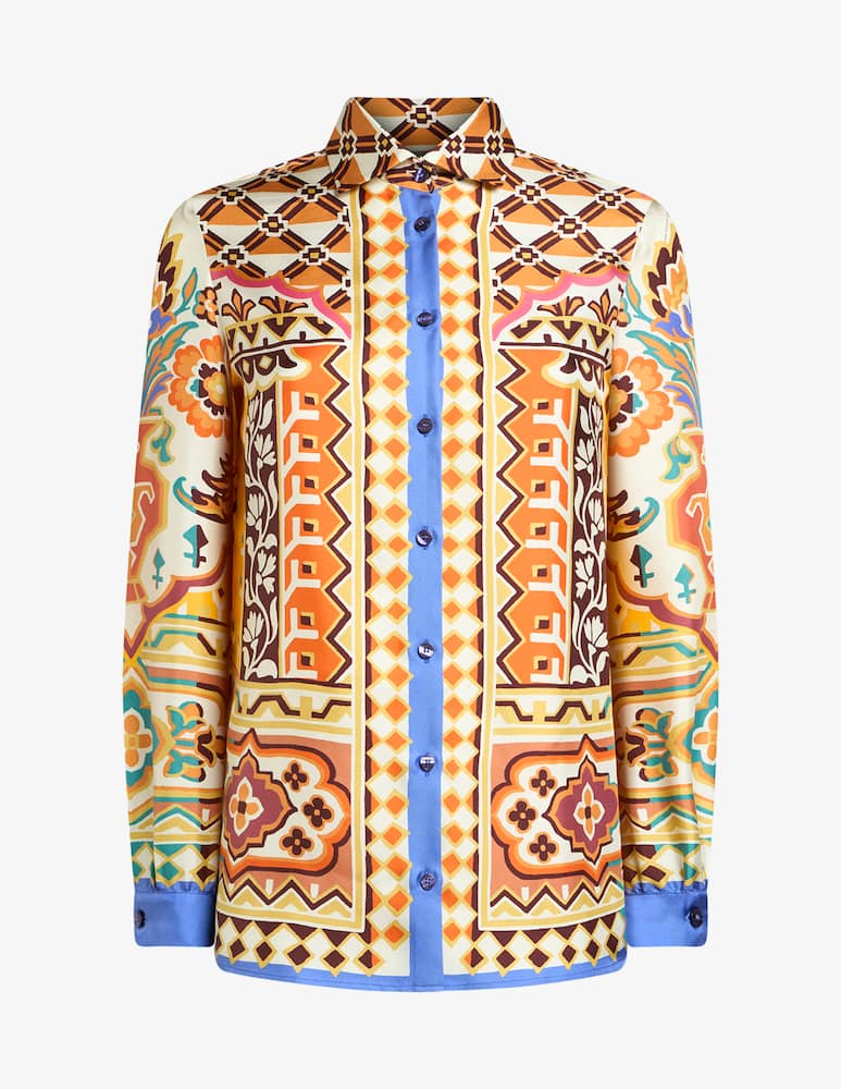 rinascente ETRO Silk shirt with placed print