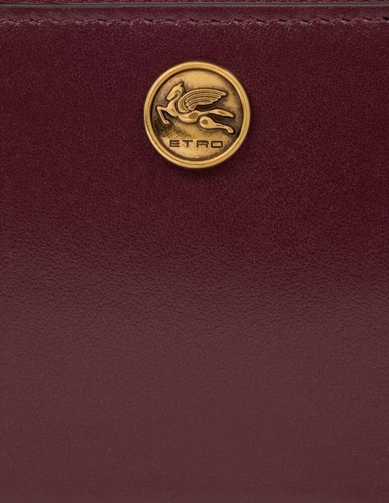 rinascente ETRO Porta carte in pelle con bottone pegaso