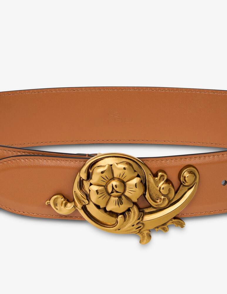 rinascente ETRO Cintura in pelle con fibbia floreale