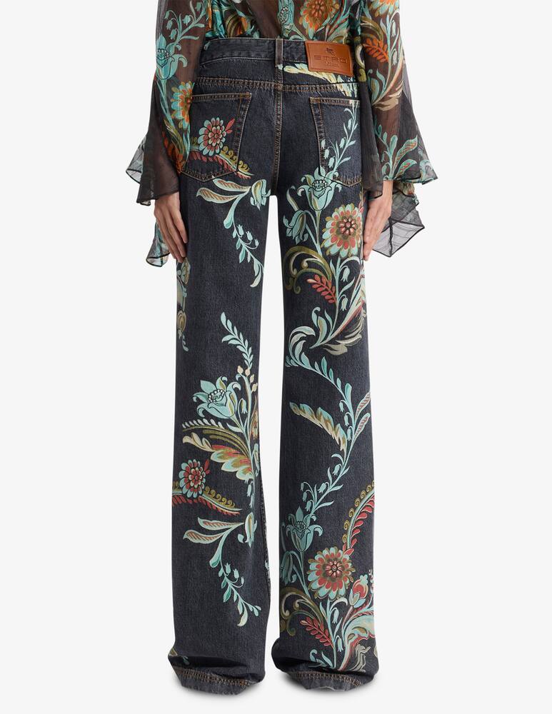 rinascente ETRO Flared jeans with daffodil print