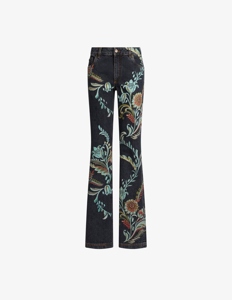 rinascente ETRO Flared jeans with daffodil print