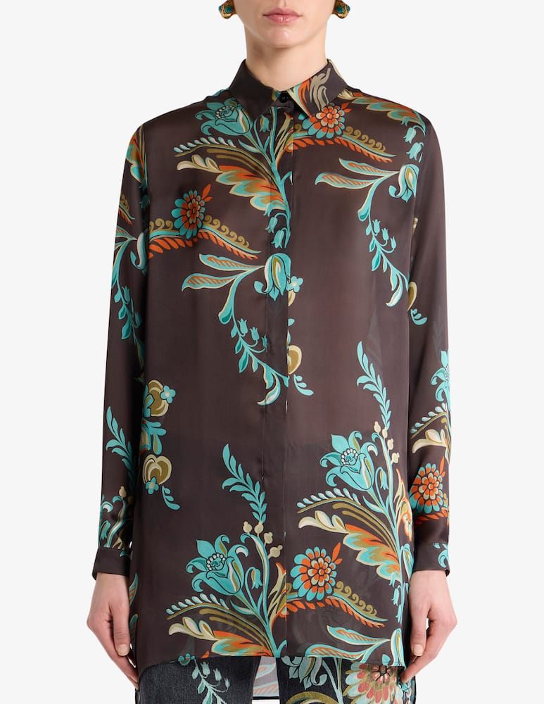 rinascente ETRO Long shirt with daffodil motif