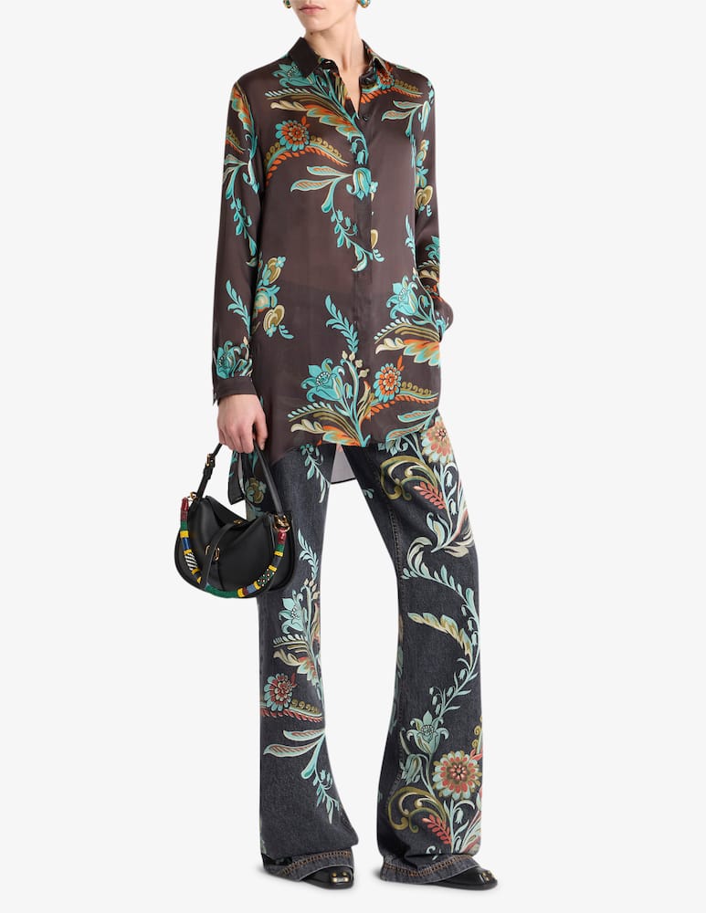rinascente ETRO Long shirt with daffodil motif