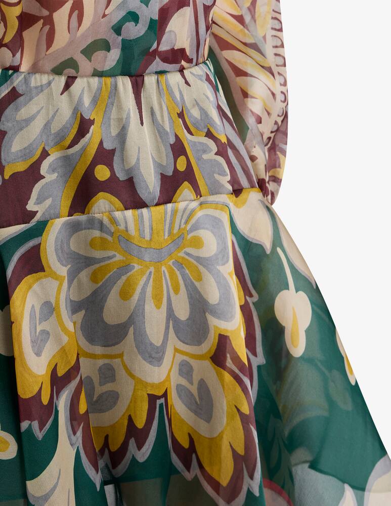 rinascente ETRO Asymmetric silk midi skirt with floral motif