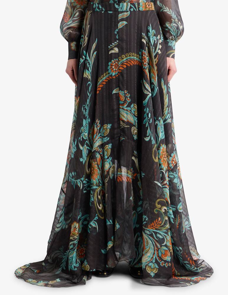 ETRO Silk maxi skirt with floral motif - picture 1 ETRO Silk maxi skirt with floral motif - picture 1