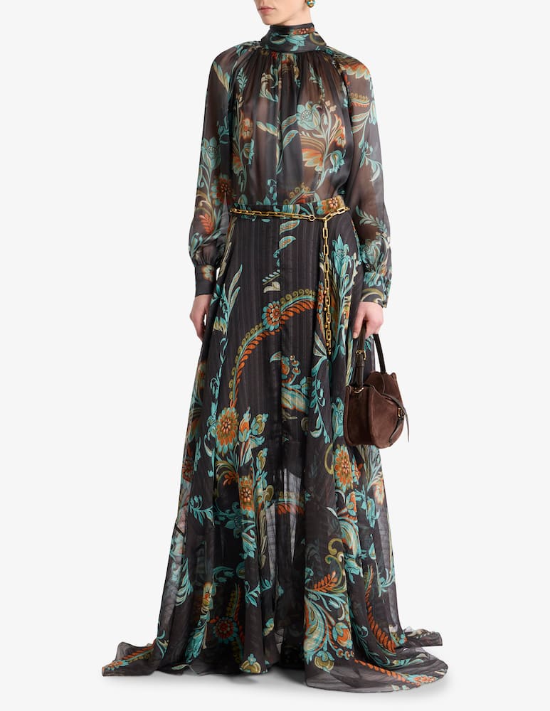 ETRO Silk maxi skirt with floral motif - picture 2 ETRO Silk maxi skirt with floral motif - picture 2