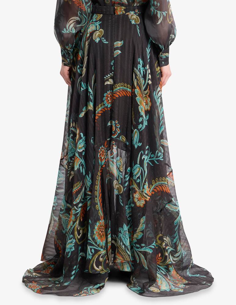 rinascente ETRO Gonna lunga in seta con motivo floreale
