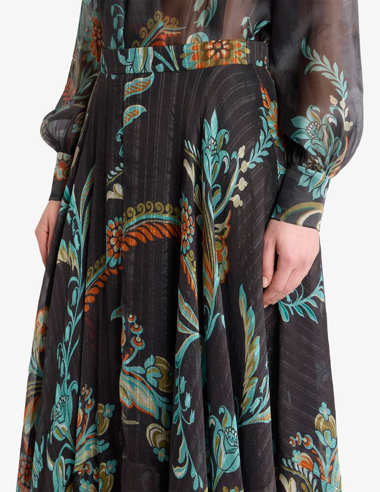 rinascente ETRO Gonna lunga in seta con motivo floreale