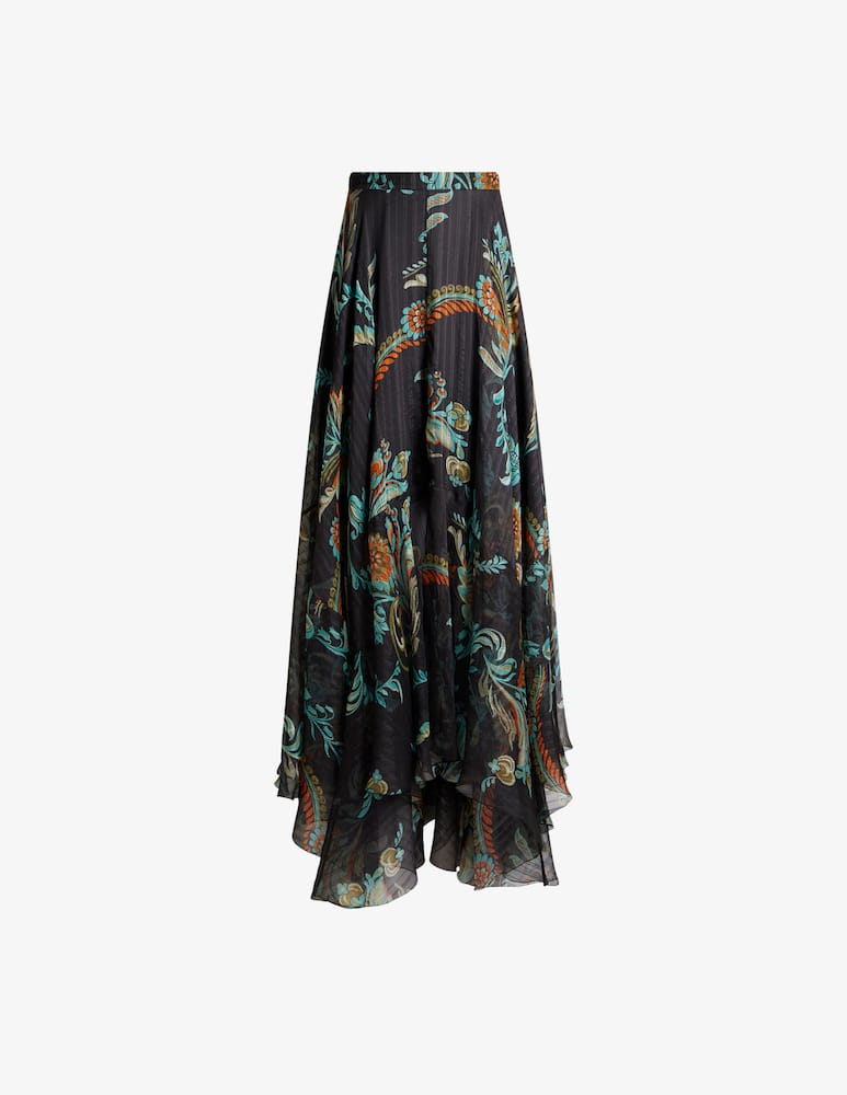 ETRO Silk maxi skirt with floral motif - picture 5 ETRO Silk maxi skirt with floral motif - picture 5