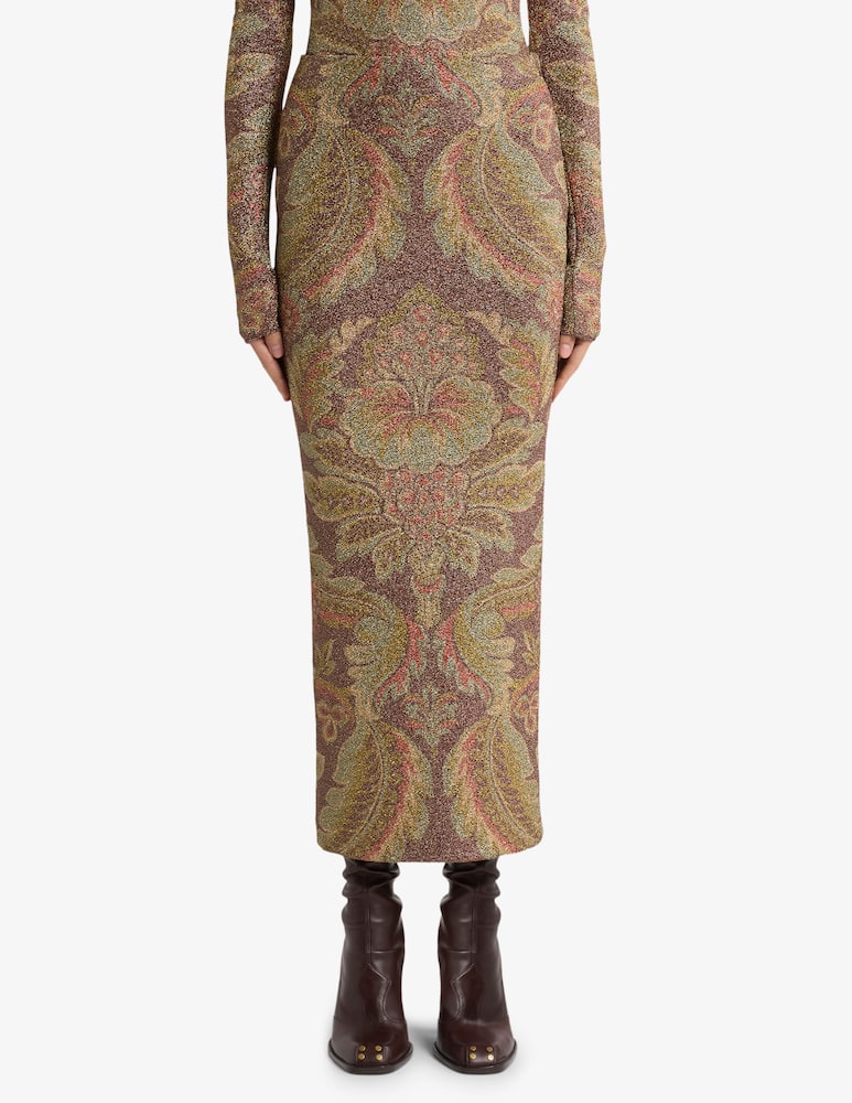 rinascente ETRO Jersey midi skirt with floral motif