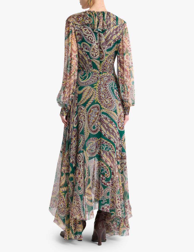 rinascente ETRO Long silk crepon dress with paisley motif