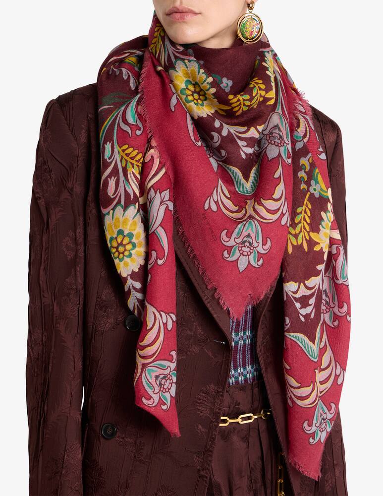 rinascente ETRO Scialle in misto cashmere con motivo narcisi
