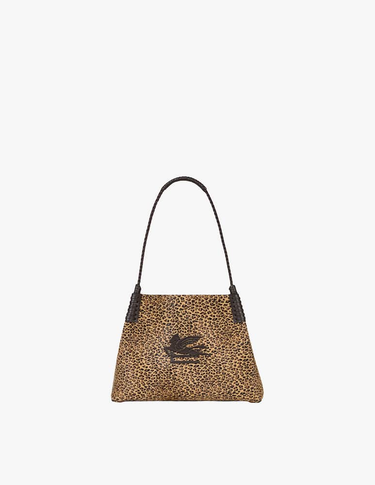 rinascente ETRO Small Libra tote bag in leather with animal print