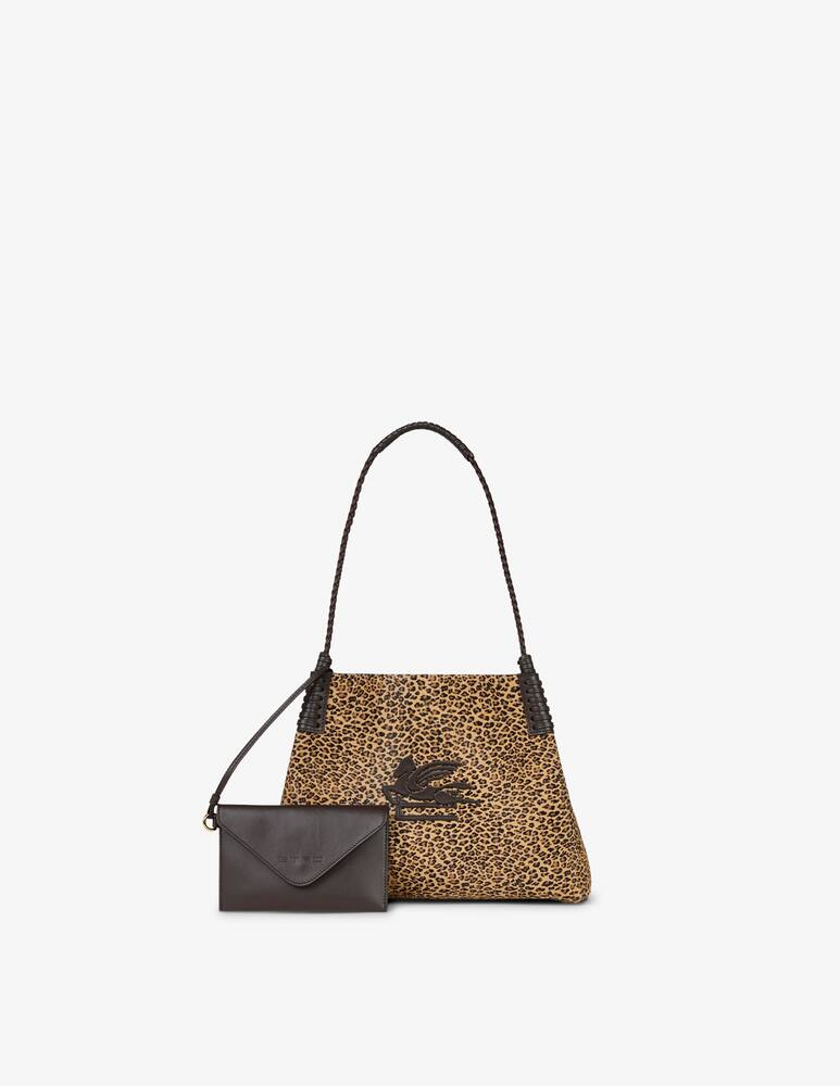 rinascente ETRO Small Libra tote bag in leather with animal print