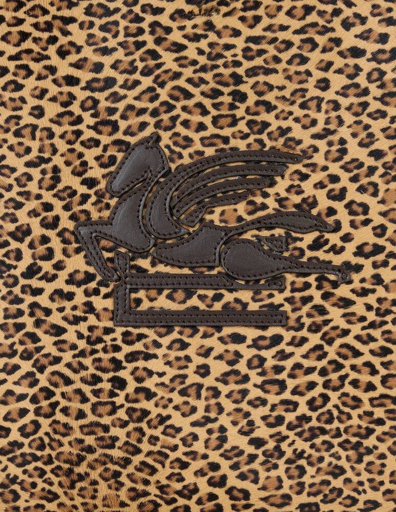 rinascente ETRO Small Libra tote bag in leather with animal print