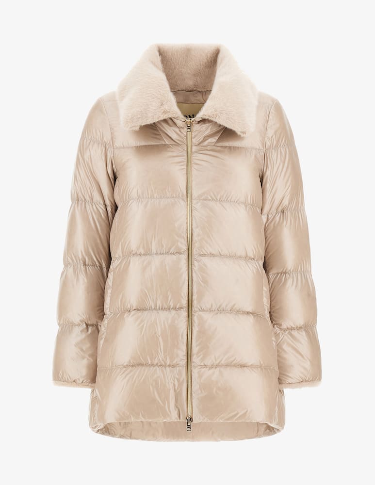 Herno Padded coat with faux fur collar - picture 1