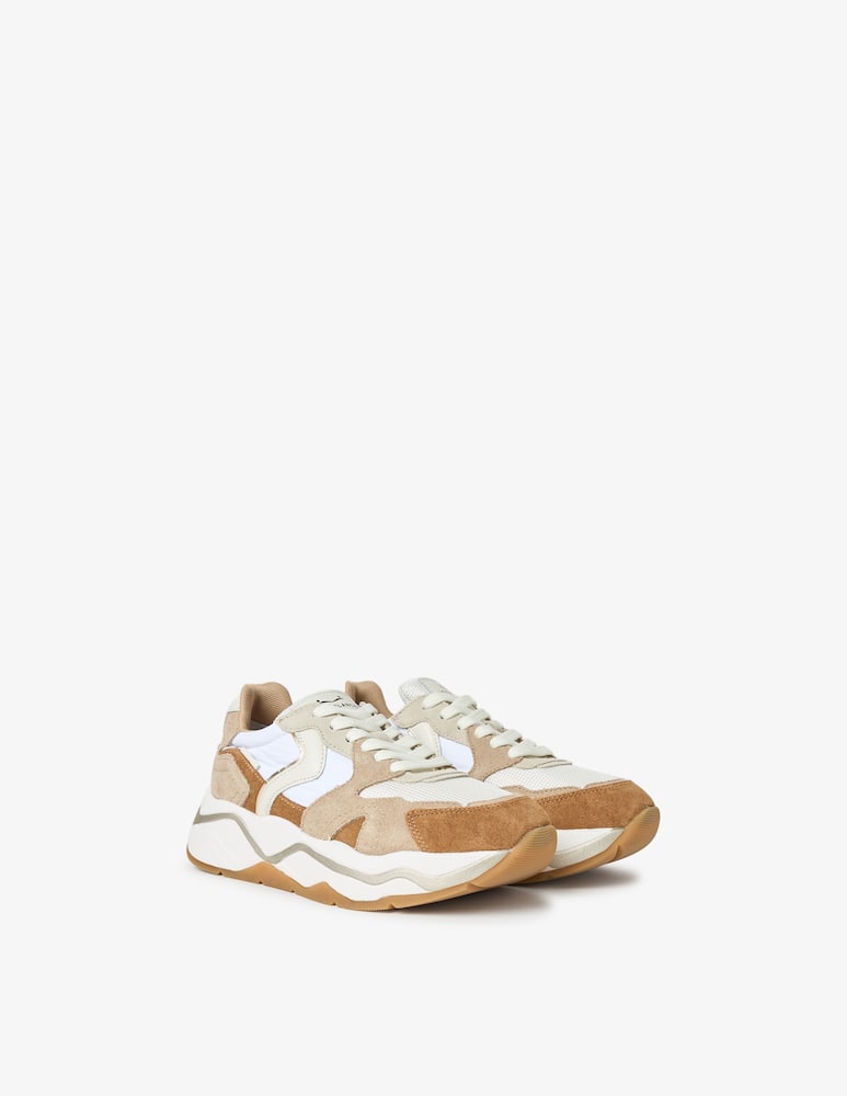rinascente Voile Blanche Club119 mesh suede sneakers