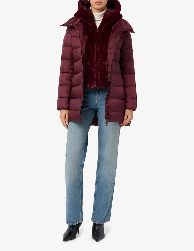 rinascente Save The Duck Piumino lungo Matilda con dettaglio in finta pelliccia