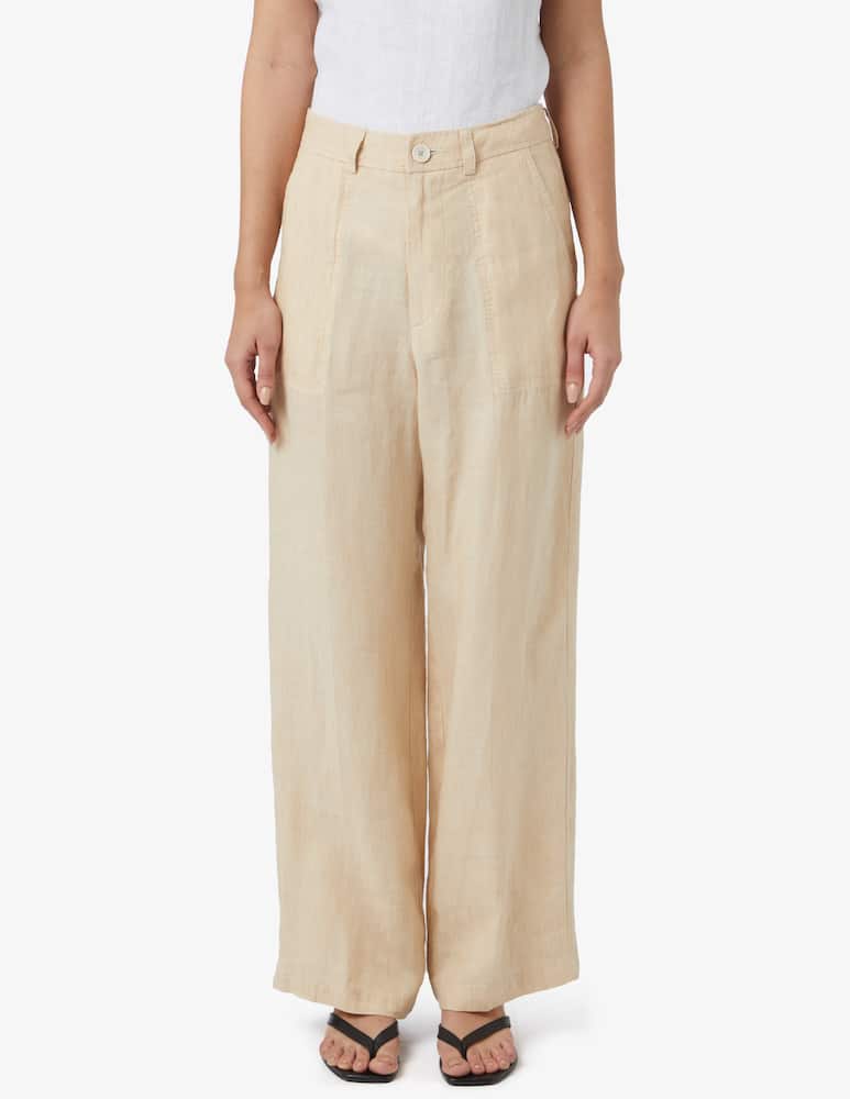 rinascente Momonì Pantalone Deitra in tela di lino washed